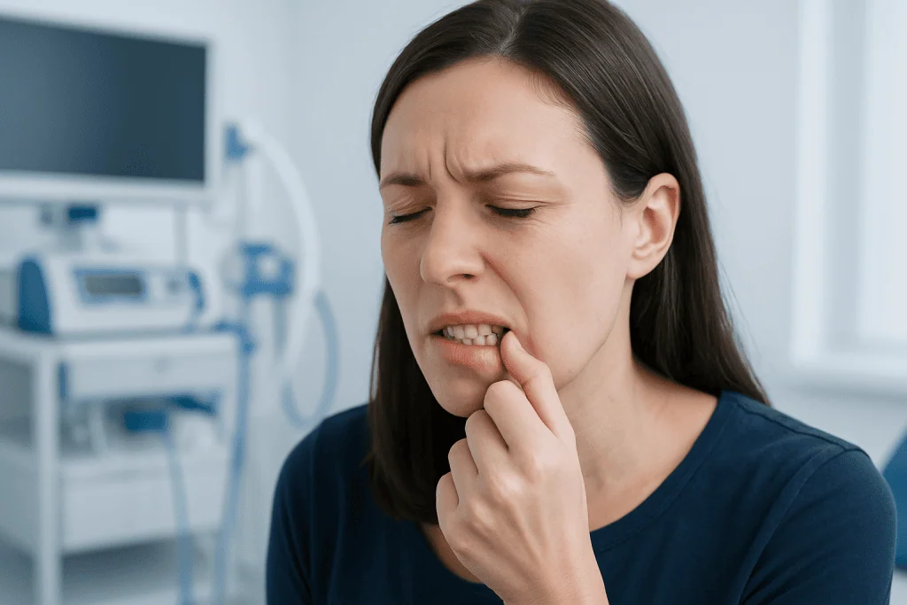 How cheek biting can feel and look — biting of cheek