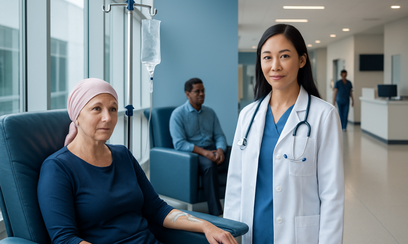 Chemotherapy IV Administration: How It Works, Results and What to Expect 4 Patient receiving chemotherapy infusion in a hospital setting.