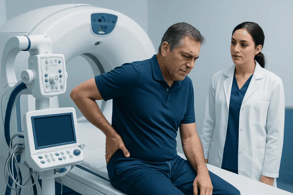 Patient undergoing a medical scan at Acibadem Hospital.