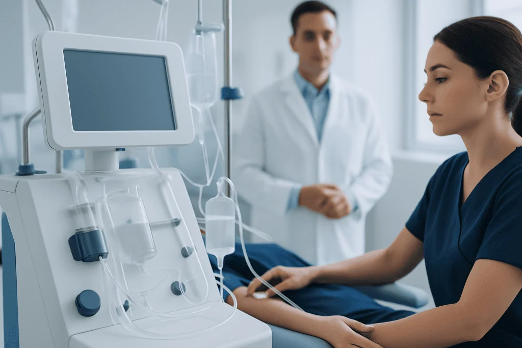Patient undergoing chimeric antigen receptor T-cell therapy at Acibadem Hospital.