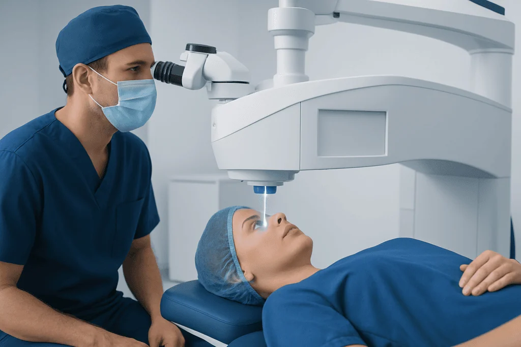 How Laser Eye Surgery Works — laser light in eye