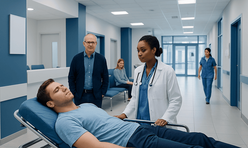 How Long Does Alcohol Poisoning Last? A Doctor-Reviewed Answer 8 Hospital staff attending to a patient in a modern medical facility.