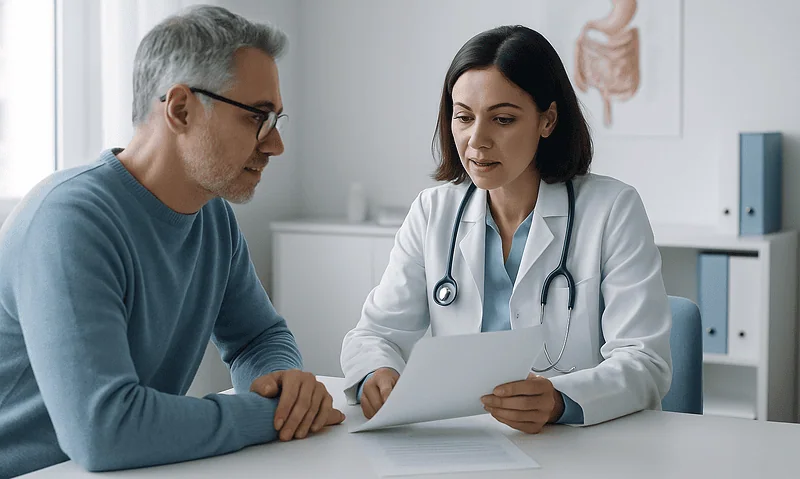 How Long Does It Take to Digest Food? A Journey Measured in Hours 3 Doctor consulting with a patient in a medical office setting.