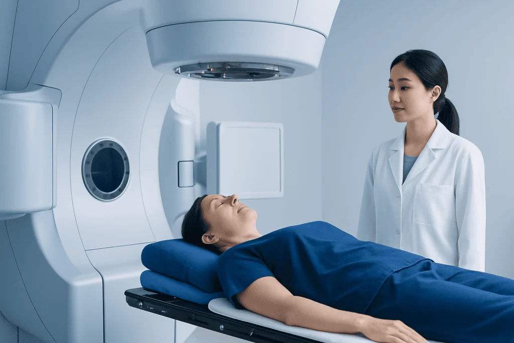 Patient undergoing MRI scan at Acibadem Hospital for accurate diagnosis.