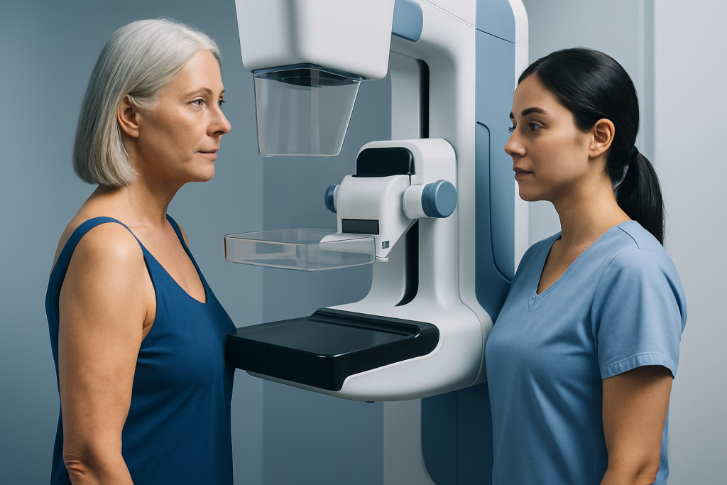 Mammogram screening procedure at Acibadem Hospitals Group.