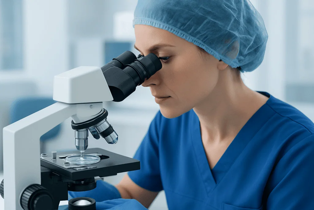 How Stem Cells Are Examined and Identified — stem cell under microscope