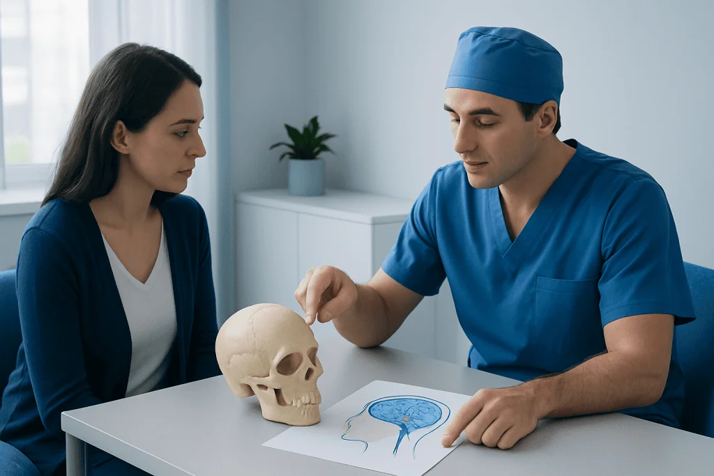 How surgeons plan and perform the operation — pterional craniotomy