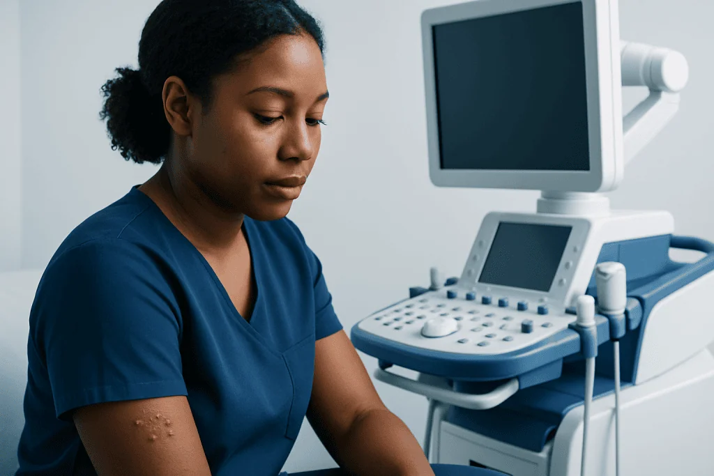 How symptoms may appear on darker skin tones — herpes on black skin