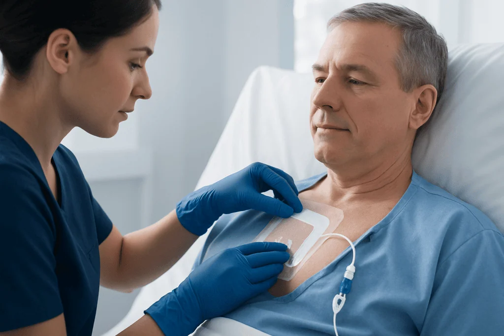 How the Dressing Protects the Catheter Site — hickman catheter dressing change
