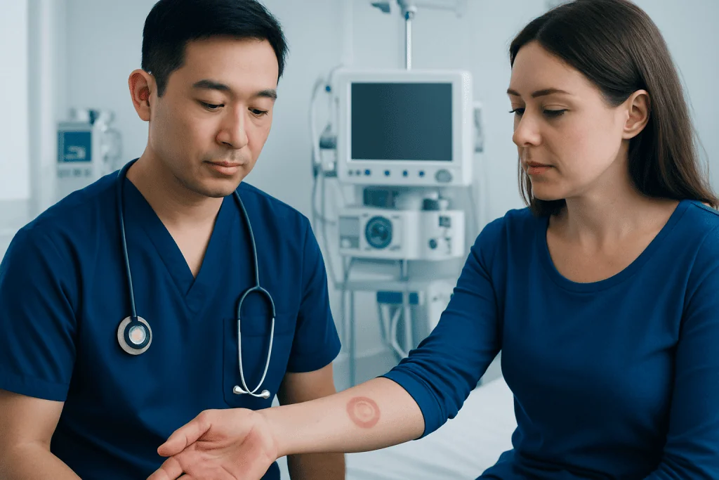 How the rash looks and feels — erythema annulare centrifugum