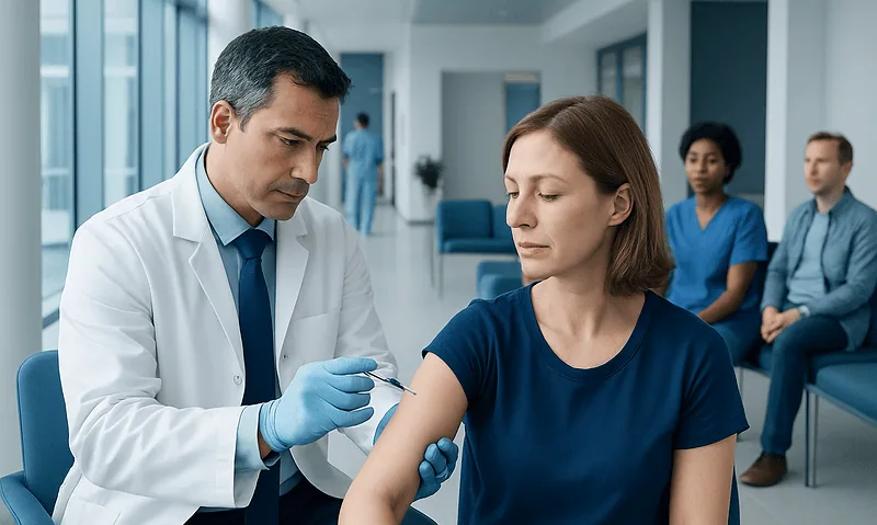 Injection Tb: How It Works, Results and What to Expect 6 Doctor administering injection to patient in hospital setting.