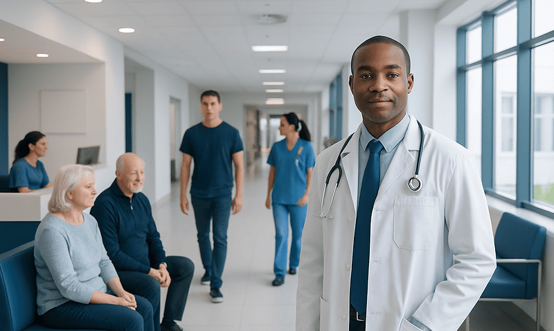 Is Cholesterol a Steroid? Here Is What the Evidence Says 8 Healthcare professionals and patients in a modern hospital corridor.