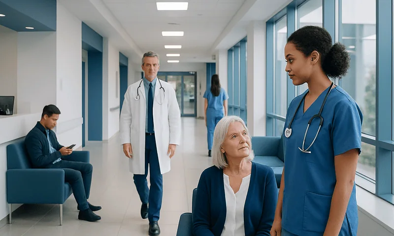 Is Zometa Chemo: How It Works, Results and What to Expect 6 Healthcare professionals and patients in a modern hospital corridor.