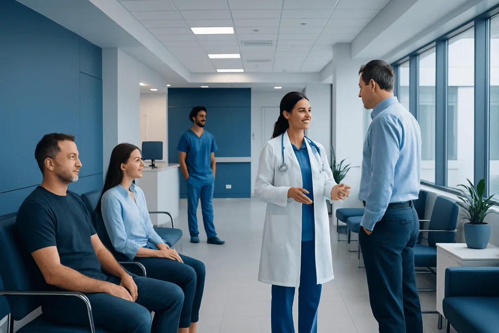 Keratoconus treatment in Turkey: Hospitals, Safety & What to Expect 1 Medical consultation at Acibadem Hospital with healthcare professionals and patients.