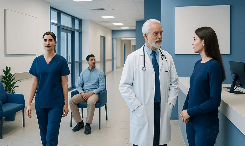 Medical consultation at Acibadem Hospital with healthcare professionals.