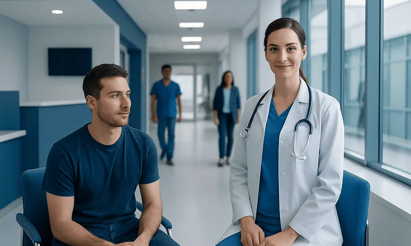 Medical consultation at Acibadem Hospital with healthcare professionals.
