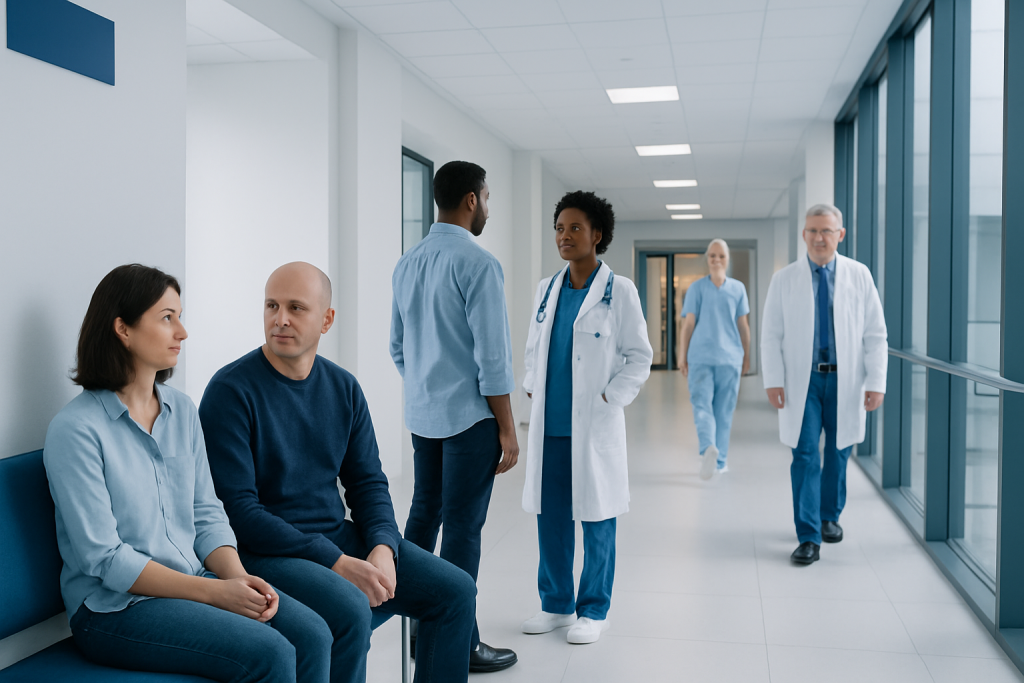 Can You Have Sex While on Chemo: How It Works, Results and What to Expect 1 Patients and doctors in a hospital corridor at Acibadem Hospitals Group.