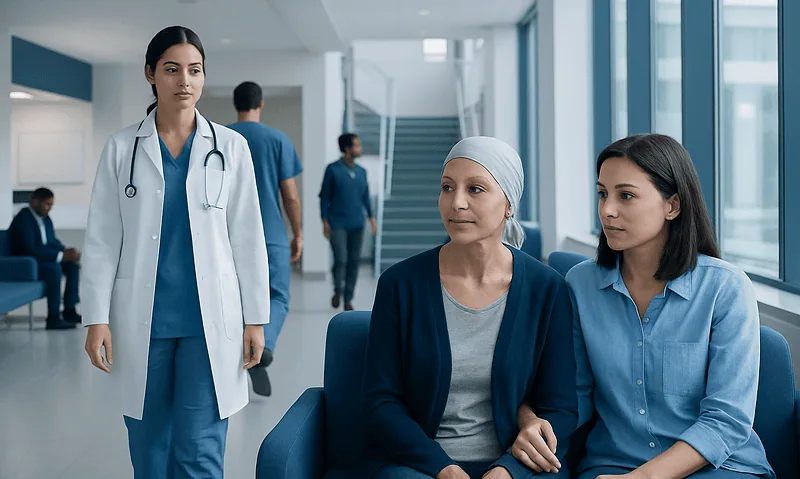 Coping with Ovarian Cancer Treatment Side Effects: What to Expect and How to Manage 14 Hospital staff discussing patient care in a modern medical facility.