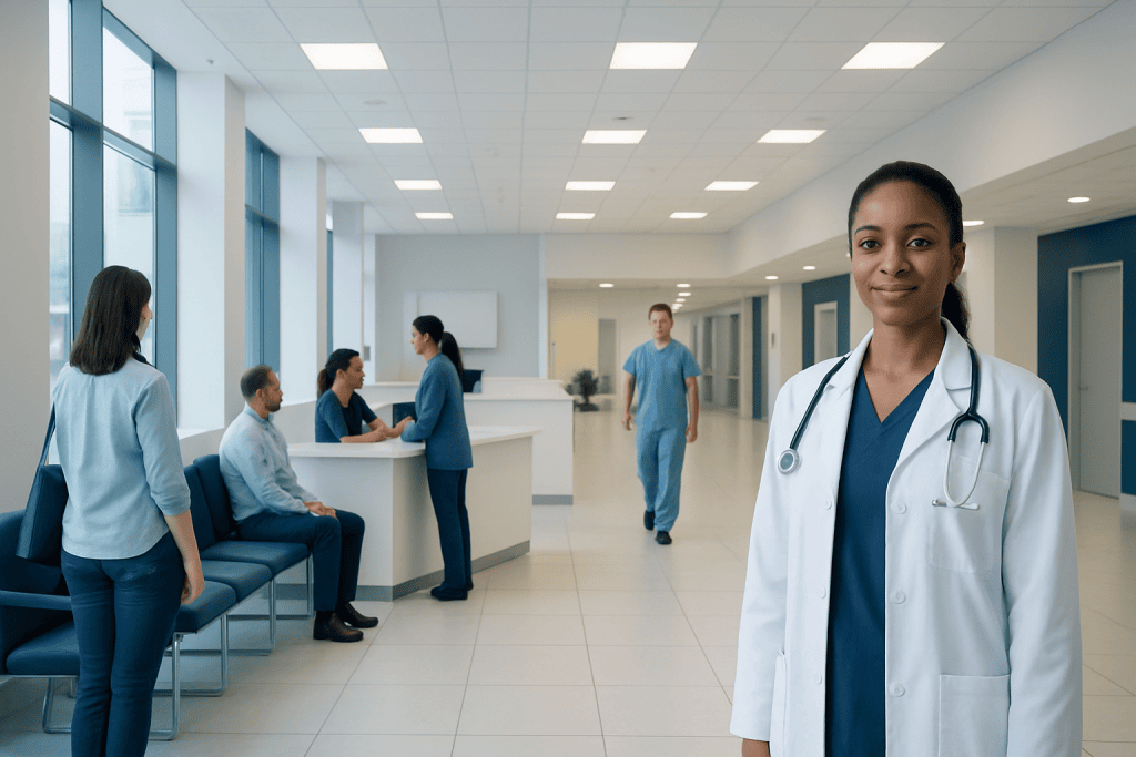 Does Flour Expire? Causes, Explanations, and Next Steps 1 Healthcare professionals and patients in a modern hospital lobby.