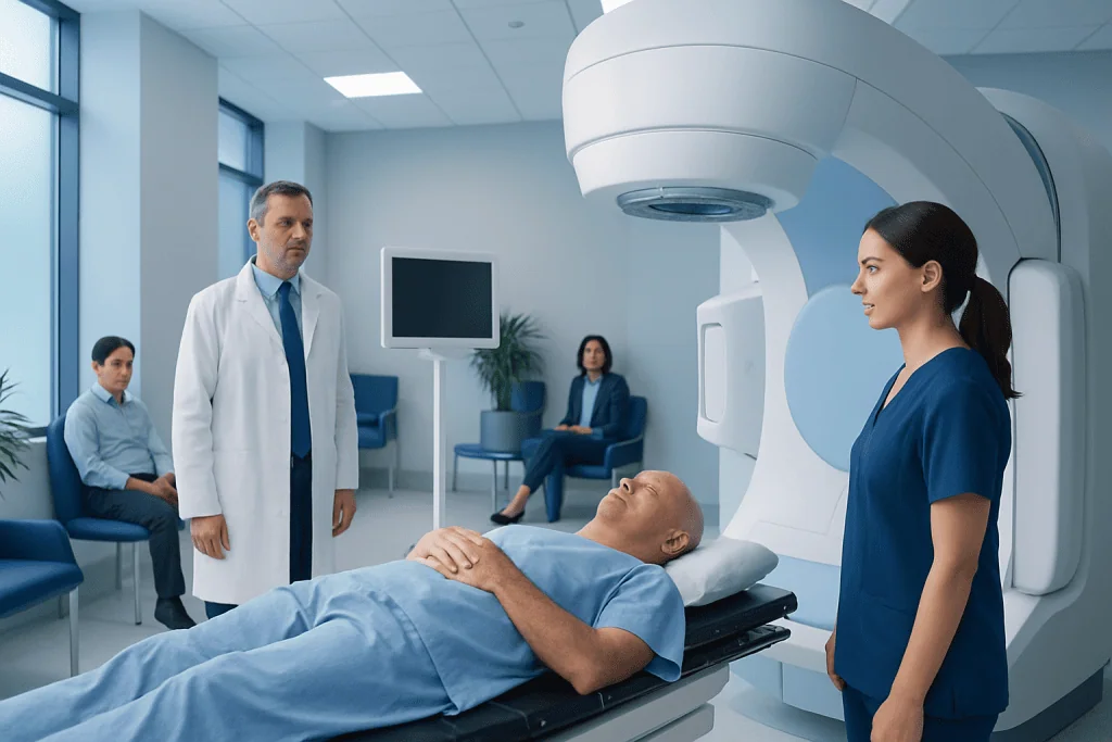 External Beam Radiation Therapy for Prostate Cancer: How It Works, Results and What to Expect 1 Patient undergoing external beam radiation therapy at a hospital.