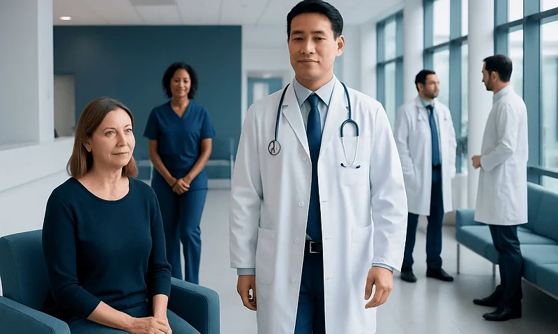 Hematemesis Treatment: How It Works, Results and What to Expect 13 Medical team consulting patient in hospital corridor.
