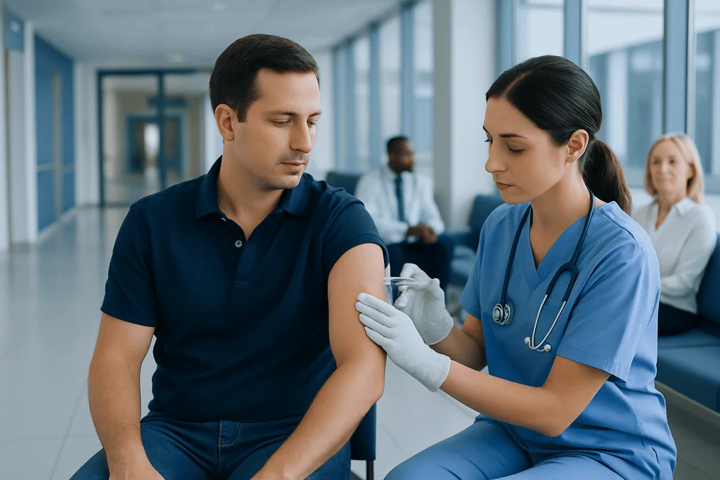Hepatitis a Injection How Long Does It Last: How It Works, Results and What to Expect 1 Nurse administering hepatitis A vaccine to a patient in a hospital.