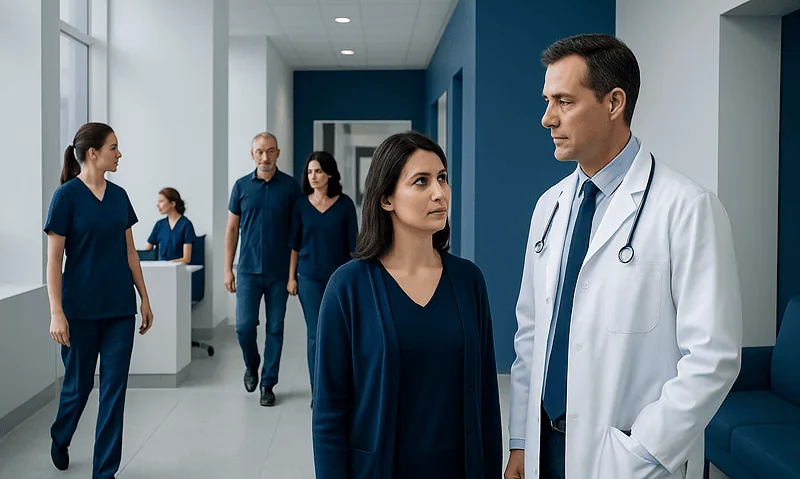 Thymus Tumor Treatment: How It Works, Results and What to Expect 6 Medical team discussing patient care in hospital corridor.