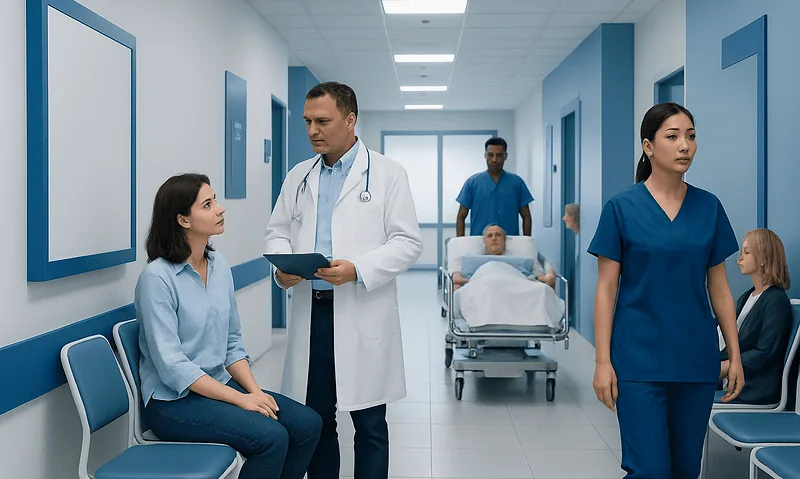 Treatment for Anti Nmda Receptor Encephalitis: How It Works, Results and What to Expect 5 Medical team consulting patient in hospital corridor at Acibadem Hospitals Group.
