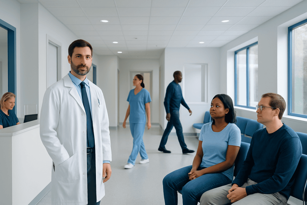 Can You Donate Blood If You Have Herpes? Causes, Explanations, and Next Steps 1 Doctor consulting with patients in a modern hospital corridor.