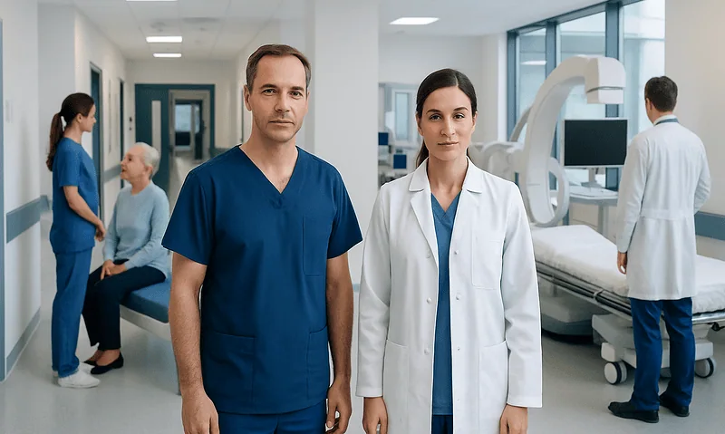 Medical team at Acibadem Hospitals Group in a modern hospital setting.