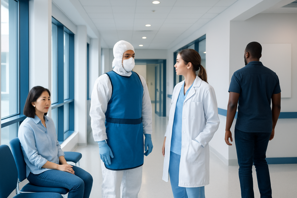 Radiation Precautions: How It Works, Results and What to Expect 1 Medical team discussing patient care in hospital corridor.