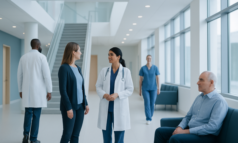 Stem Cells for Cancer Therapy: How It Works, Results and What to Expect 13 Medical team discussing patient care in a modern hospital corridor.