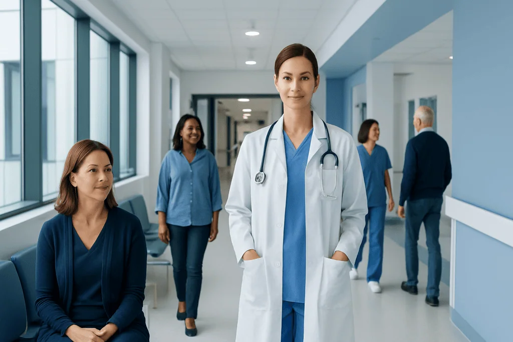 Ozempic Benefits: A Complete Medical Overview 1 Medical team at Acibadem Hospital corridor with doctor and nurses.