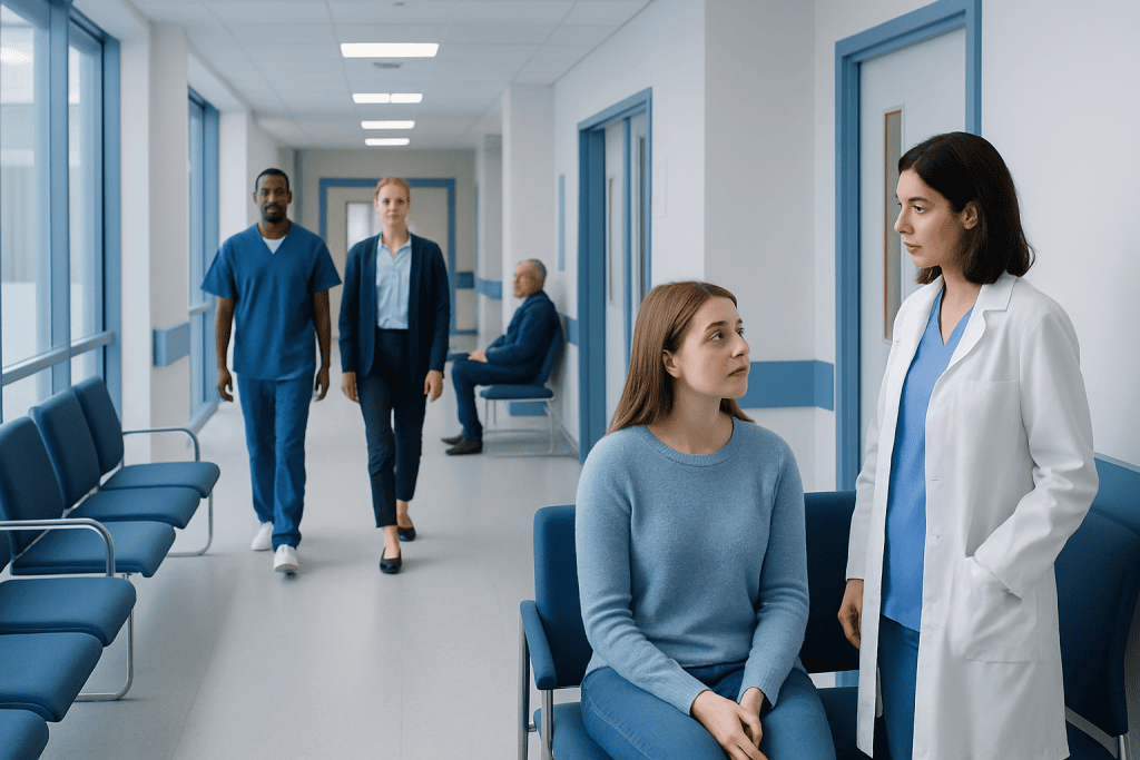 Leaky Gut Diet: What the Clinical Research Actually Says 1 Patient consulting with doctor in hospital corridor.