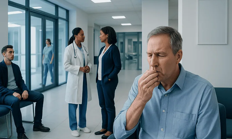 Patient experiencing loss of taste in a hospital setting.