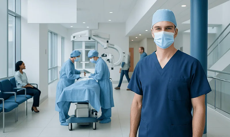 Glioblastoma Surgery: Procedure, Recovery and Results 16 Surgeons performing brain surgery in a modern hospital operating room.