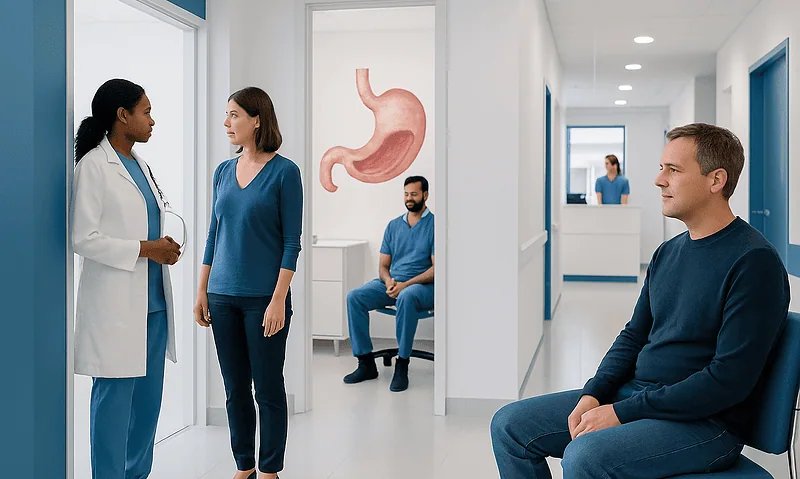 Medical consultation about stomach procedures at Acibadem Hospital.