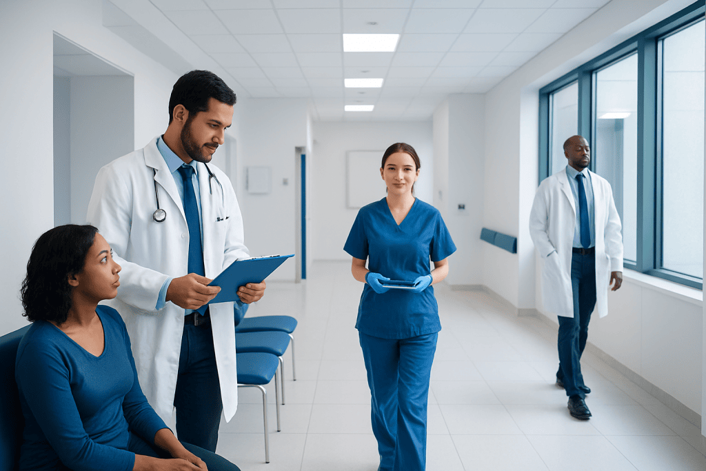 Understanding Venereal Disease Laboratory Test: A Complete Patient Guide 1 Medical team in hospital corridor preparing for patient care.
