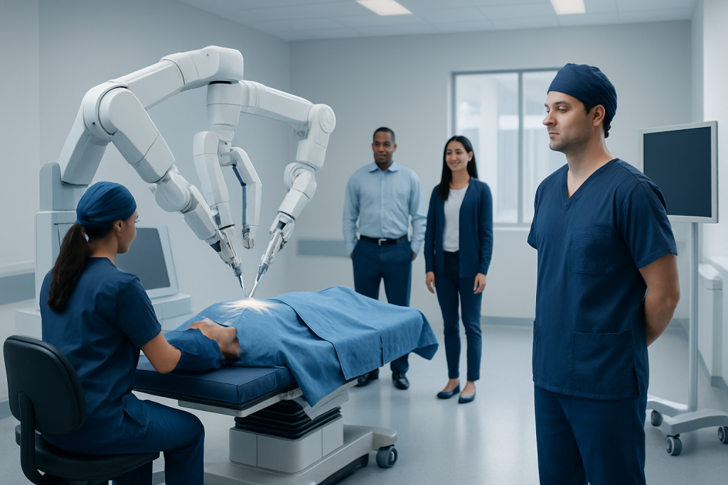 Robotic Spine Surgery: Procedure, Recovery and Results 1 Robotic spine surgery procedure in a modern hospital operating room.