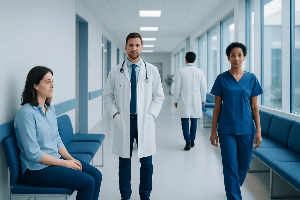 Syndrome Waterhouse Friderichsen: Diagnosis, Outlook, and Modern Treatment Approaches 1 Medical team in hospital corridor with patients and staff.