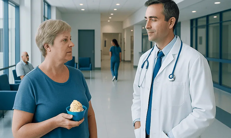 Best Ice Cream for Diabetics — Explained by Medical Evidence, Not Myths 8 Doctor talking to a patient in a hospital corridor.