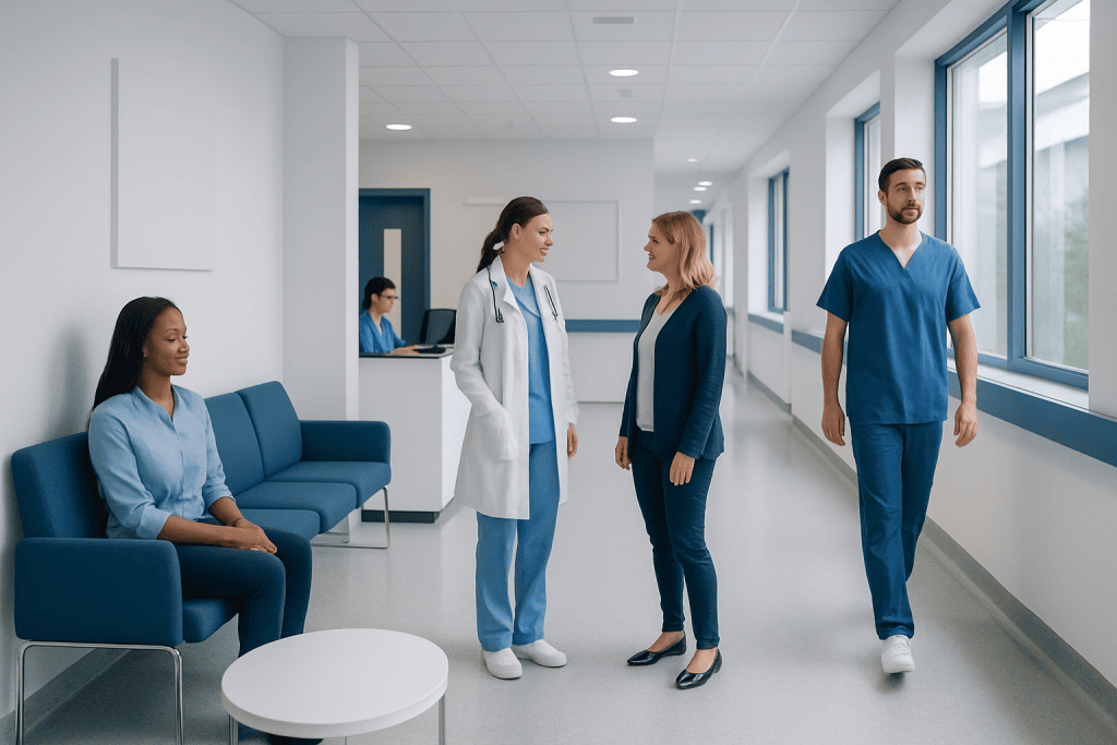 Mineral Oil Uses: What Patients Need to Know 1 Medical staff and patient in hospital corridor at Acibadem Hospitals Group.