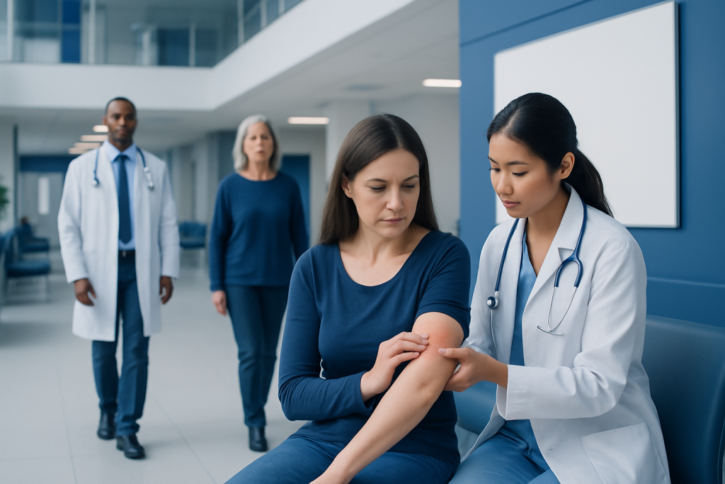Varicella Injection Side Effects: What to Expect and How to Manage 1 Nurse administering vaccine to a patient in a hospital corridor.