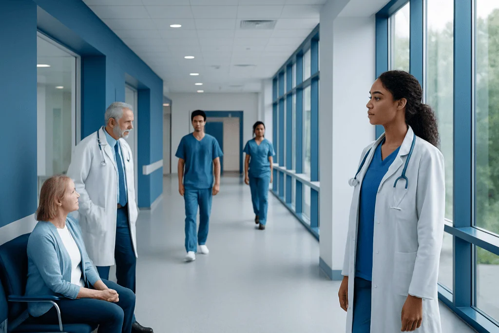 Topiramate Moa — Explained by Medical Evidence, Not Myths 1 Medical team in hospital corridor with patient and staff members.