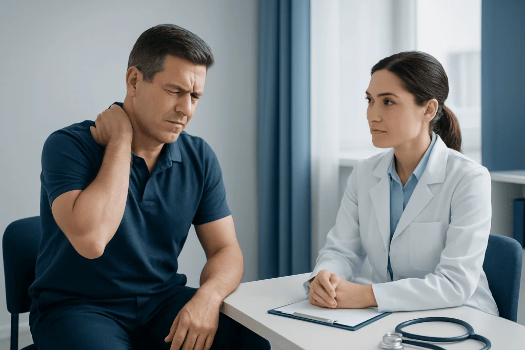 Possible symptoms of accessory nerve weakness or injury — accessory nerve function