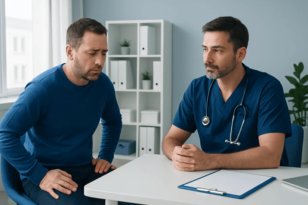 Symptoms that help distinguish the cause — bump on anus