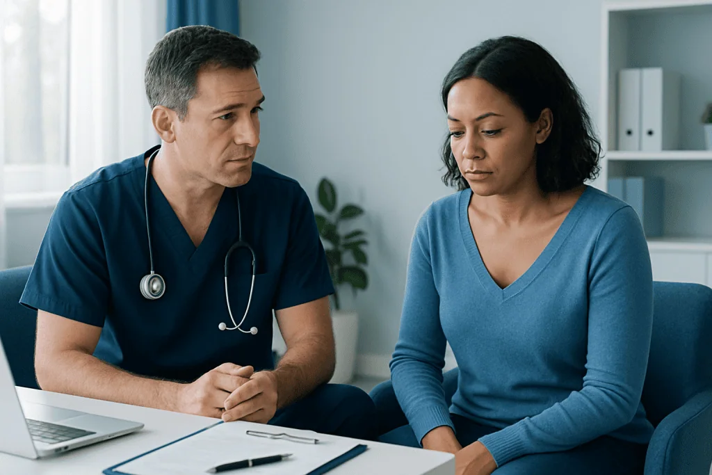 Symptoms that may suggest an underlying problem — discharge after sexual intercourse