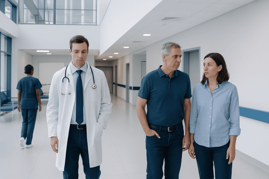 Can You Take Cialis and Viagra Together? A Doctor-Reviewed Answer 1 Doctor and patient discussing in hospital corridor.