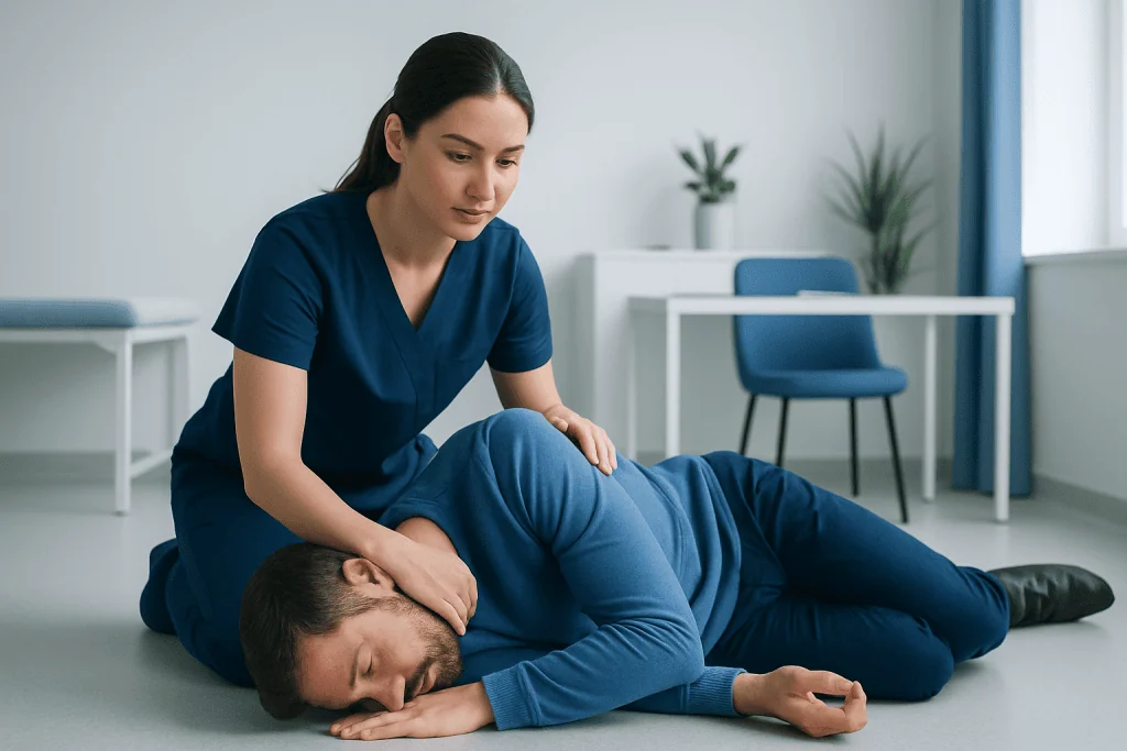 What are the 7 steps of the recovery position? — seizure recovery position