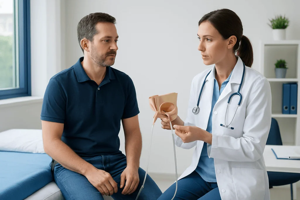 What are the four indications for urinary catheterization? — reasons for a catheter